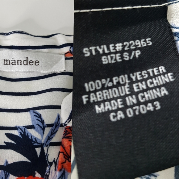 LOT OF X2🍒Roses Blue Striped Top| Vintage Beaded Tassel Long Necklace - Picture 13 of 14